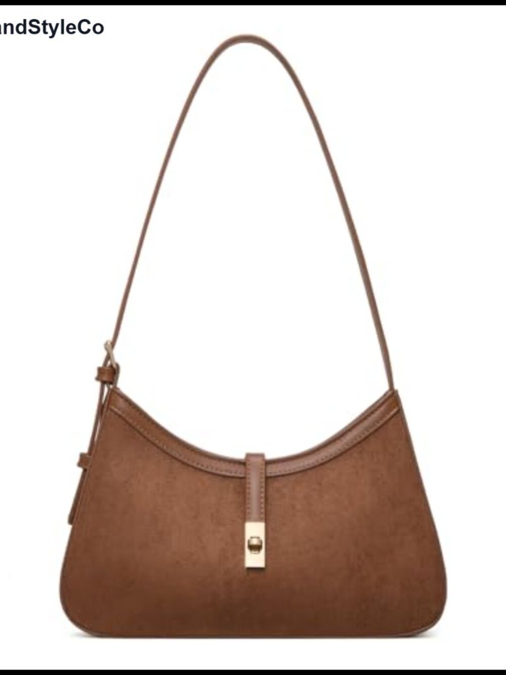 Suede Shoulder Bag Small PU Leather Crescent Purse Adjustable Strap